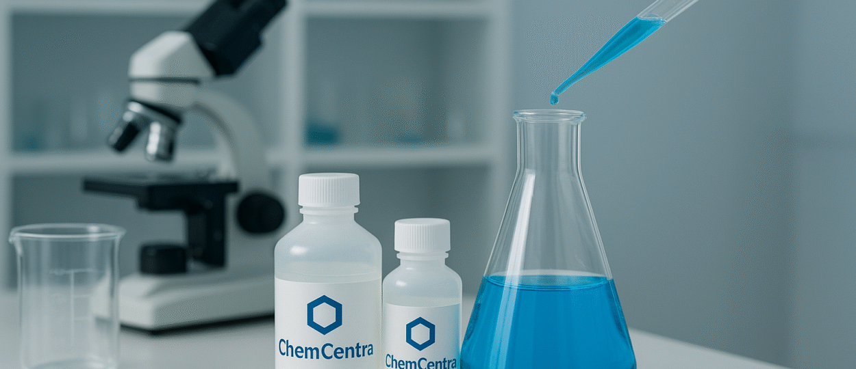 Productos químicos para investigación y materiales de producción Laboratorio dedicado a la investigación científica, farmacéutica y experimental.